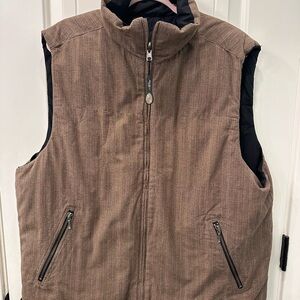 Eddie Bauer Goose Down Reversible Vest Men's Brown Sleeveless Jacket